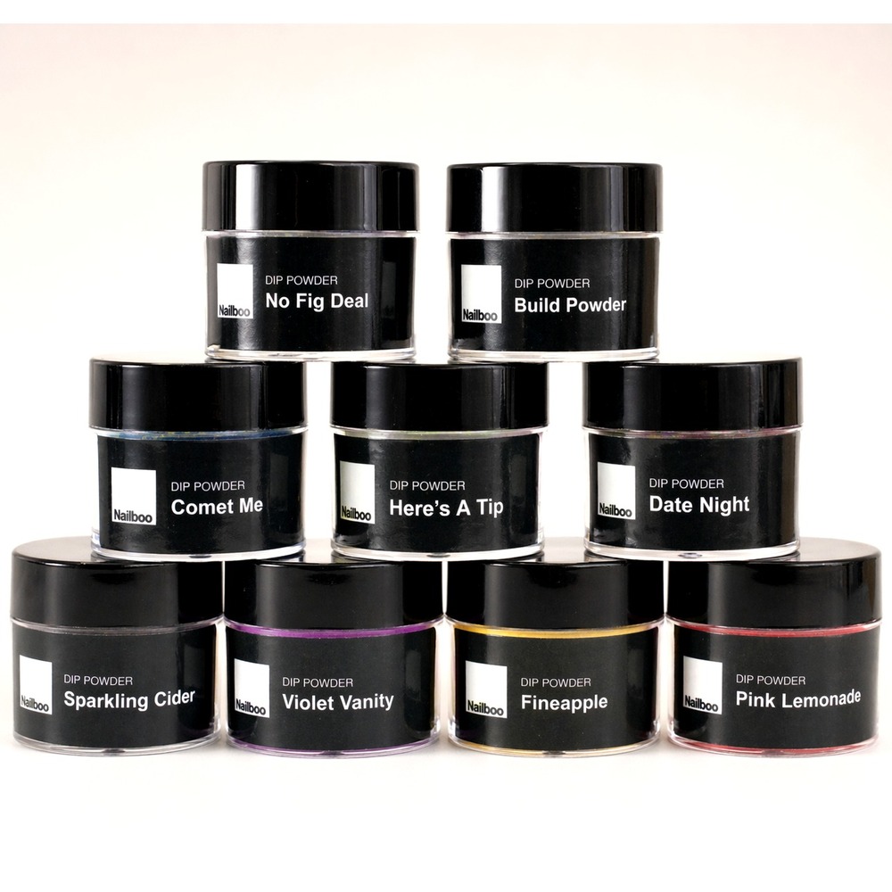 Lot of Nailboo Dip Powder 8 Colors, 1 Build Powder Full Size .8oz